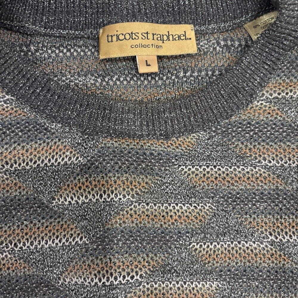 Tricots St Raphael |Men's Multi- Color Patterned Sweater - Picture 2 of 4